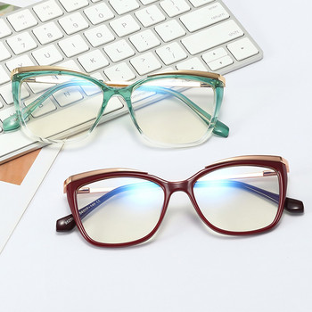 Зелени очила с прозрачна рамка Дамски сини светли прозрачни рамки за очила Прозрачни лещи Оптични очила Дамски