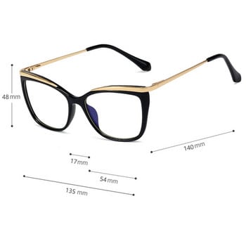Зелени очила с прозрачна рамка Дамски сини светли прозрачни рамки за очила Прозрачни лещи Оптични очила Дамски