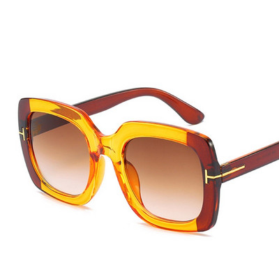 Prevelike metalne T sunčane naočale Ženske luksuzne marke Četvrtaste sunčane naočale za žene Seksi vintage Leopard nijanse Naočale zonnebril dame