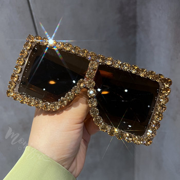 Γυναικεία γυαλιά ηλίου πολυτελείας Diamond 2022 Fashion Big Frame Γυαλιά ηλίου Γυναικεία Diamond Gorgeous Eyewear gafas de sol mujer