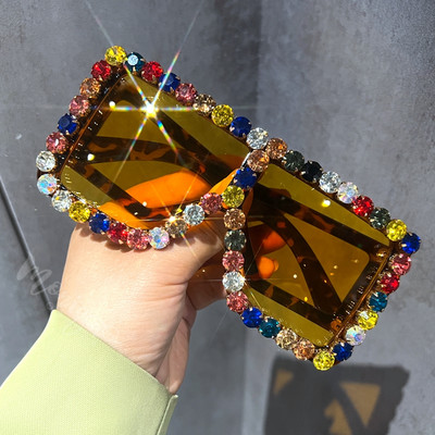 Luxus gyémánt napszemüvegek női 2022 divatos nagy keretű napszemüvegek női gyémánt gyönyörű szemüvegek gafas de sol mujer