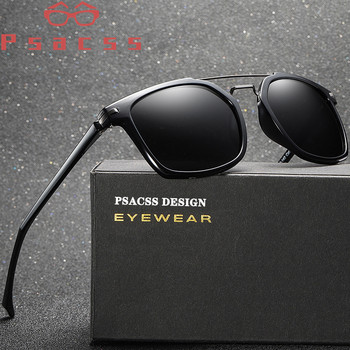Psacss Vintage τετράγωνο Polarized Ανδρικά γυαλιά ηλίου Ελαφρύ TR90 Σκελετός Γυαλιά ηλίου Ανδρικά Driving Sport gafas de sol hombre UV400