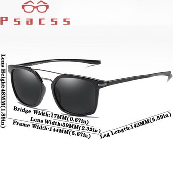 Psacss Vintage τετράγωνο Polarized Ανδρικά γυαλιά ηλίου Ελαφρύ TR90 Σκελετός Γυαλιά ηλίου Ανδρικά Driving Sport gafas de sol hombre UV400