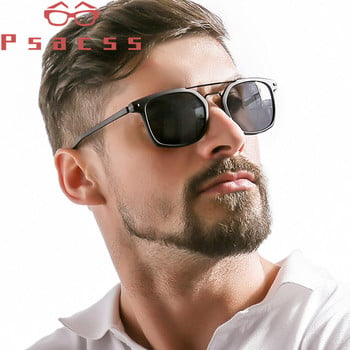 Psacss Vintage τετράγωνο Polarized Ανδρικά γυαλιά ηλίου Ελαφρύ TR90 Σκελετός Γυαλιά ηλίου Ανδρικά Driving Sport gafas de sol hombre UV400