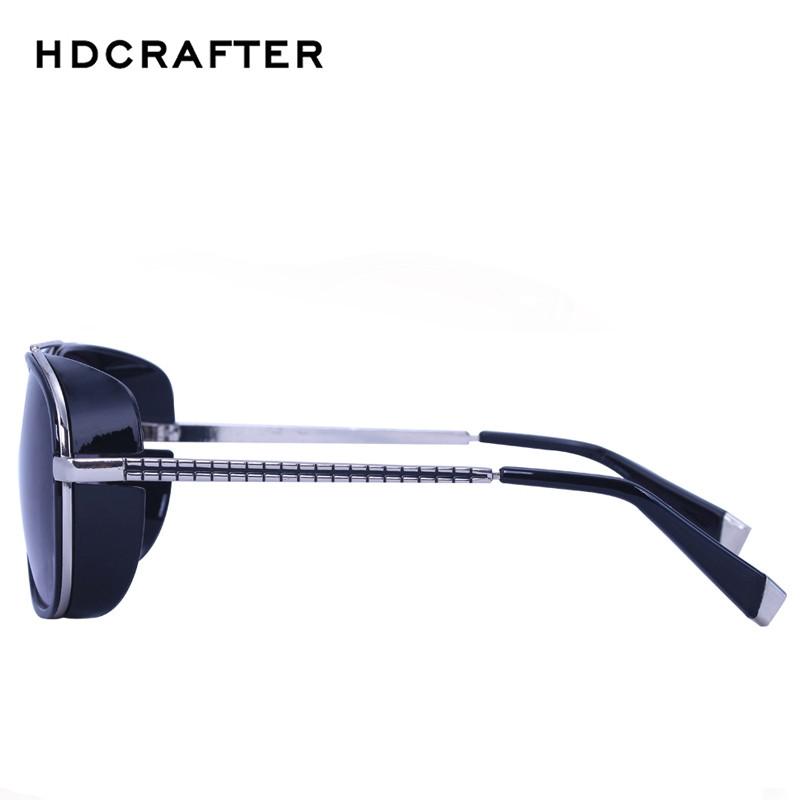 HDCRAFTER Tony Stark Iron Steampunk Akiniai nuo saulės Vyriški akiniai Veidrodis Steam Punk Akiniai nuo saulės Vintažiniai Vyriški Akiniai nuo saulės Oculos