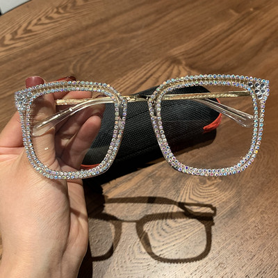 2020 ochelari de soare pentru femei cu design de marcă ochelari de soare supradimensionați ochelari de soare vintage pătrați cu diamante ochelari optici pentru femei cu lentile clare nuanțe pentru studenți