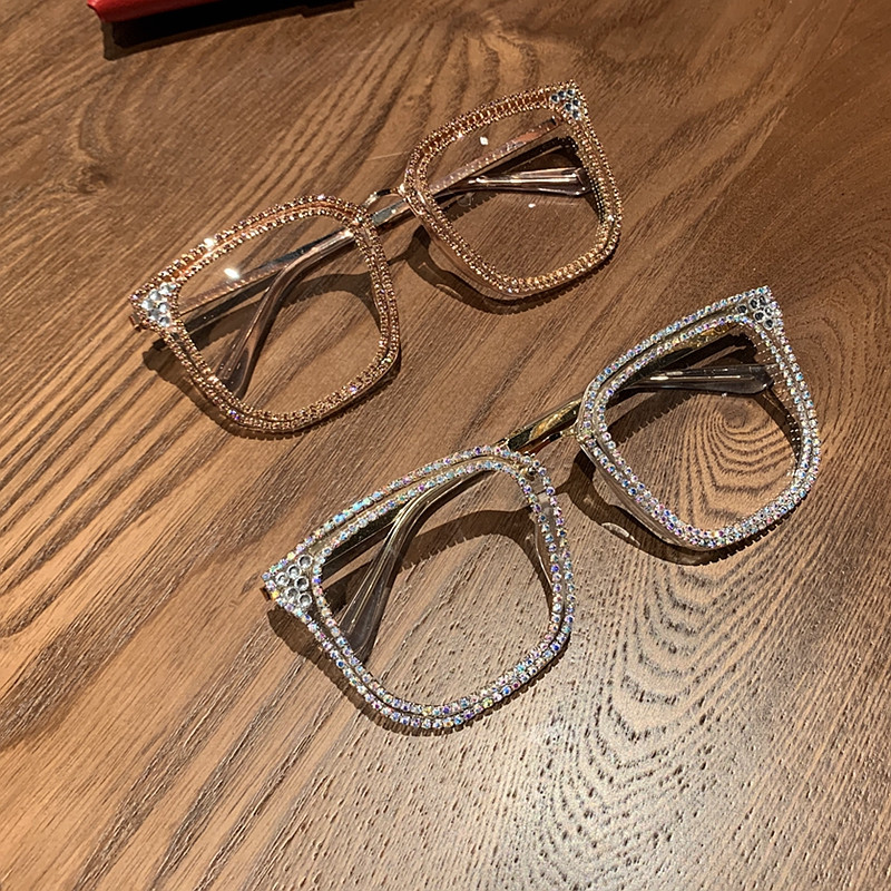 2020 ochelari de soare pentru femei cu design de marcă ochelari de soare supradimensionați ochelari de soare vintage pătrați cu diamante ochelari optici pentru femei cu lentile clare nuanțe pentru studenți