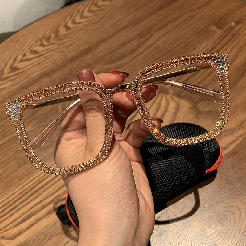 2020 ochelari de soare pentru femei cu design de marcă ochelari de soare supradimensionați ochelari de soare vintage pătrați cu diamante ochelari optici pentru femei cu lentile clare nuanțe pentru studenți