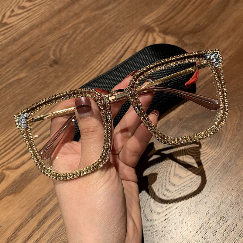 2020 ochelari de soare pentru femei cu design de marcă ochelari de soare supradimensionați ochelari de soare vintage pătrați cu diamante ochelari optici pentru femei cu lentile clare nuanțe pentru studenți