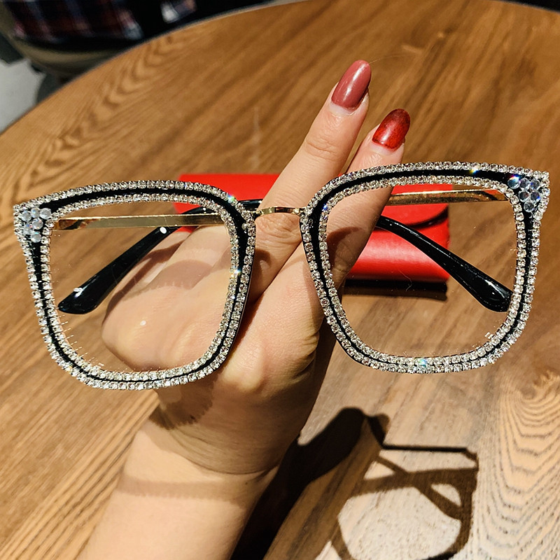 2020 ochelari de soare pentru femei cu design de marcă ochelari de soare supradimensionați ochelari de soare vintage pătrați cu diamante ochelari optici pentru femei cu lentile clare nuanțe pentru studenți