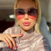 Moderne nove vintage velike metalne šuplje sunčane naočale Ženske brend dizajnerske modne luksuzne biserne sunčane naočale Ženske nijanse