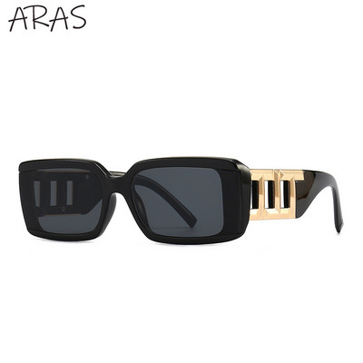 Modne klasične pravokutne sunčane naočale Ženske 2023. Luksuzna marka Sunčane naočale s lancem i nogom Ženske trendi punk pravokutne sunčane naočale Muške