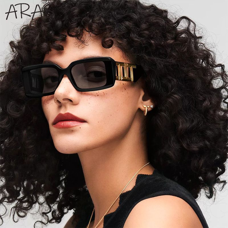 Modne klasične pravokutne sunčane naočale Ženske 2023. Luksuzna marka Sunčane naočale s lancem i nogom Ženske trendi punk pravokutne sunčane naočale Muške