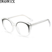 Swanwick TR90 kaķu acu briļļu rāmji sievietēm caurspīdīgas lēcas acetāta apaļas brilles sieviešu rozā leopards augstas kvalitātes dāvanas