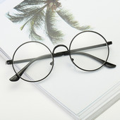 Vintage bakreni okrugli okvir za naočale, velike metalne jednobojne ukrasne naočale, uniseks okviri za naočale za kratkovidnost