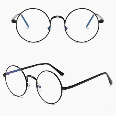 Vintage bakreni okrugli okvir za naočale, velike metalne jednobojne ukrasne naočale, uniseks okviri za naočale za kratkovidnost