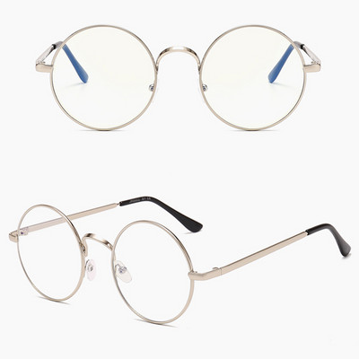Vintage bakreni okrugli okvir za naočale, velike metalne jednobojne ukrasne naočale, uniseks okviri za naočale za kratkovidnost