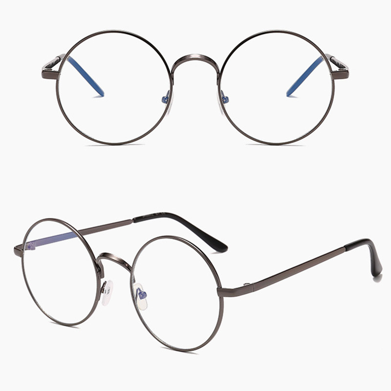 Vintage bakreni okrugli okvir za naočale, velike metalne jednobojne ukrasne naočale, uniseks okviri za naočale za kratkovidnost