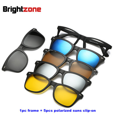 Brightzone 5+1 Set Szemüvegek Női Férfi Tükörrel Polarizált Mágneses Napszemüvegek Clip-on Készíts receptre Myopia Hyperopia Asztigmatizmus