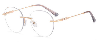 Anti Blue Light keret nélküli átlátszó szemüvegek női kiváló minőségű ovális szemüvegek fémkeretes sima szemüvegek átlátszó divatos szemüvegek