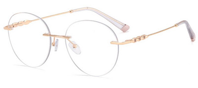 Anti Blue Light keret nélküli átlátszó szemüvegek női kiváló minőségű ovális szemüvegek fémkeretes sima szemüvegek átlátszó divatos szemüvegek