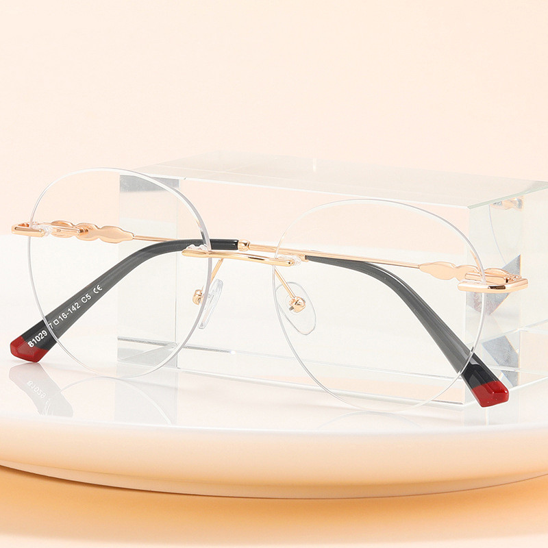 Anti Blue Light keret nélküli átlátszó szemüvegek női kiváló minőségű ovális szemüvegek fémkeretes sima szemüvegek átlátszó divatos szemüvegek