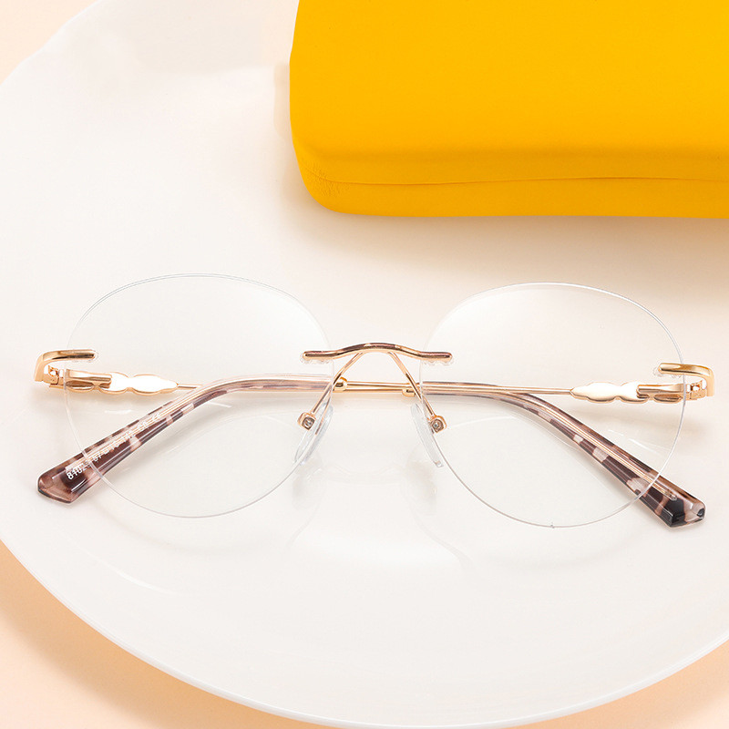 Anti Blue Light keret nélküli átlátszó szemüvegek női kiváló minőségű ovális szemüvegek fémkeretes sima szemüvegek átlátszó divatos szemüvegek