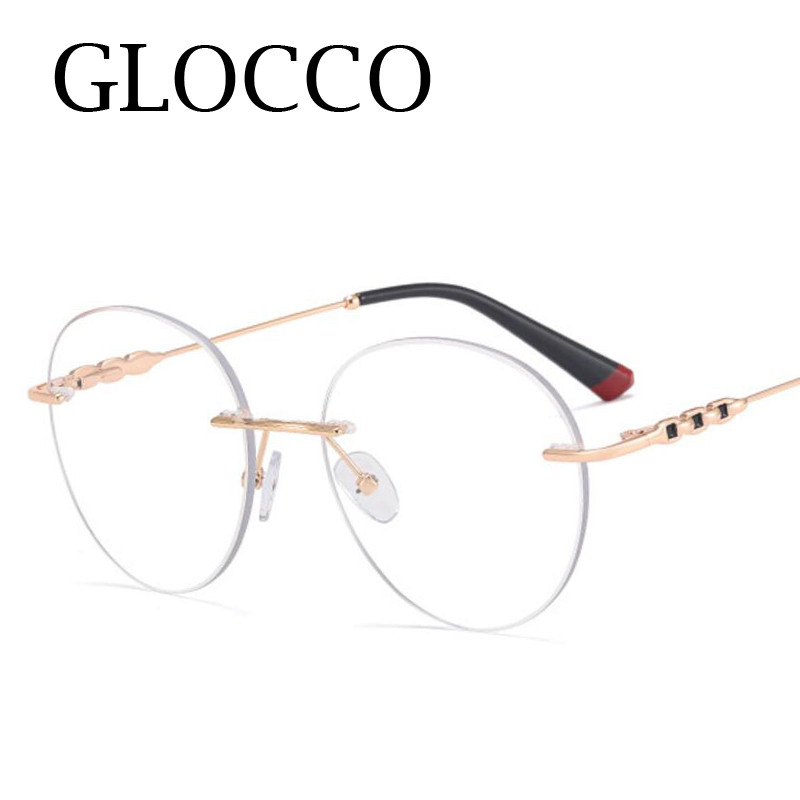 Anti Blue Light keret nélküli átlátszó szemüvegek női kiváló minőségű ovális szemüvegek fémkeretes sima szemüvegek átlátszó divatos szemüvegek