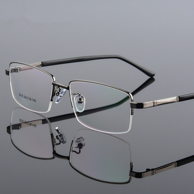 Retro kvadratni okvir za naočale od galvanizirane metalne legure titana s fleksibilnim krakovima napola punim okvirom za naočale za dalekovidnost