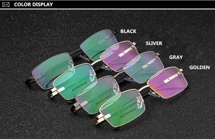 Retro kvadratni okvir za naočale od galvanizirane metalne legure titana s fleksibilnim krakovima napola punim okvirom za naočale za dalekovidnost