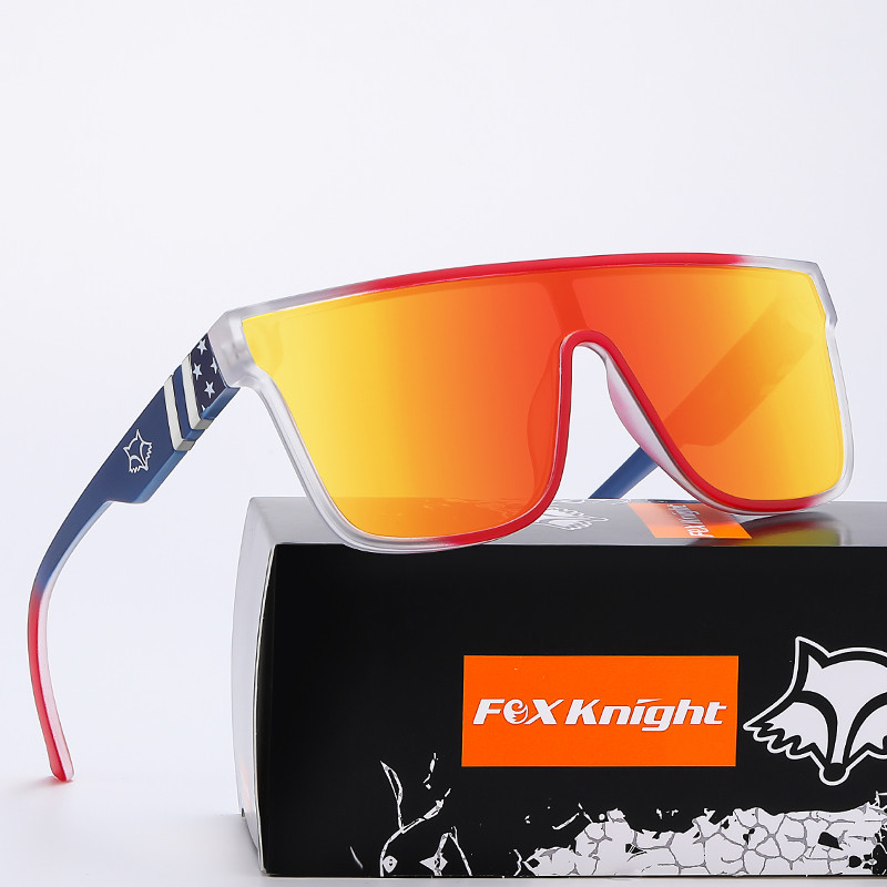 Fox Knight 2022 új divatos polarizált napszemüvegek kültéri, nagy keretben, túlméretezett sportszemüvegek női strand napszemüvegek színes