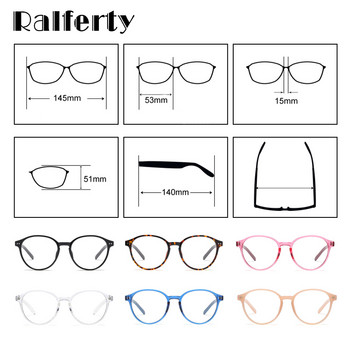 Кръгли очила Ralferty Дамски прозрачни рамки за очила Късогледство Оптични рамки за очила Vintage Eyewear oculos de grau F95506