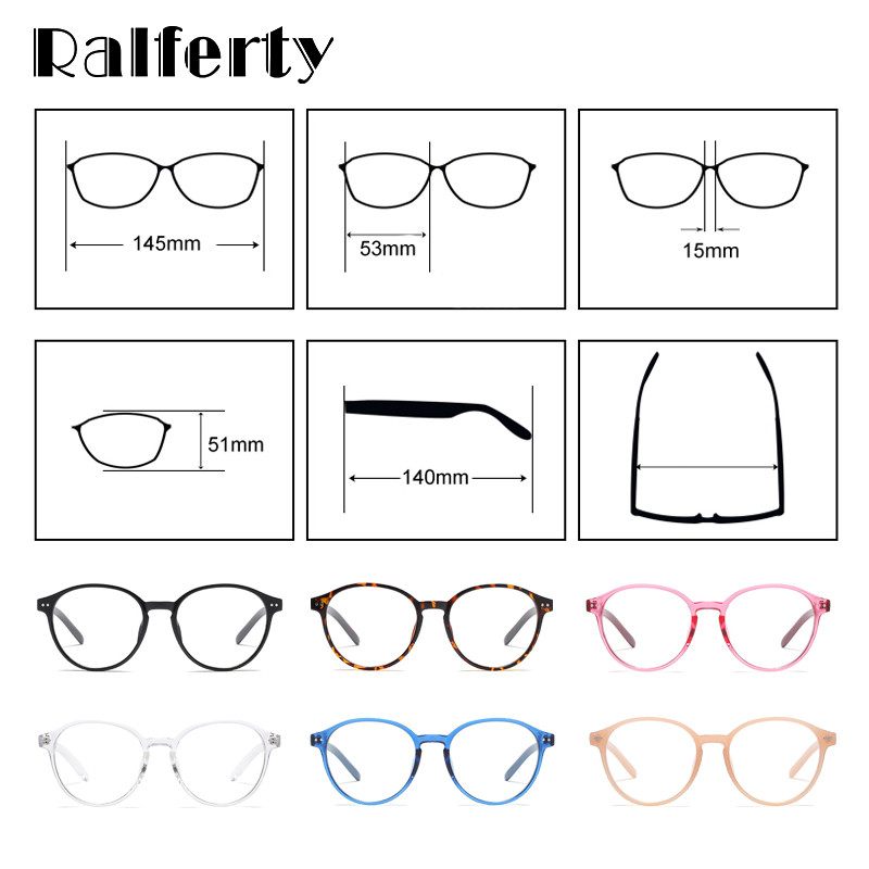 Ralferty Ochelari Rotunzi Femei Ochelari Transparenti Rame Miopie Optice Ochelari Rame Vintage Eyewear oculos de grau F95506