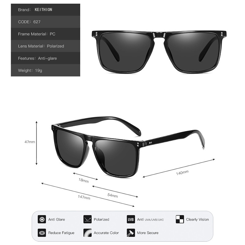 KEITHION Unisex Polarized Retro Classic Trendy Elegantne sunčane naočale za muškarce Žene Sunčane naočale za vožnju: 100% UV blokiranje