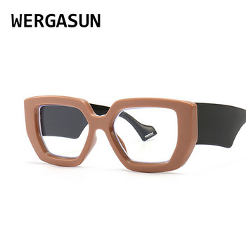 WERGASUN Дамски квадратни рамки за очила с котешки очи за жени Маркови дизайнерски оптични очила Модни очила Компютърни очила