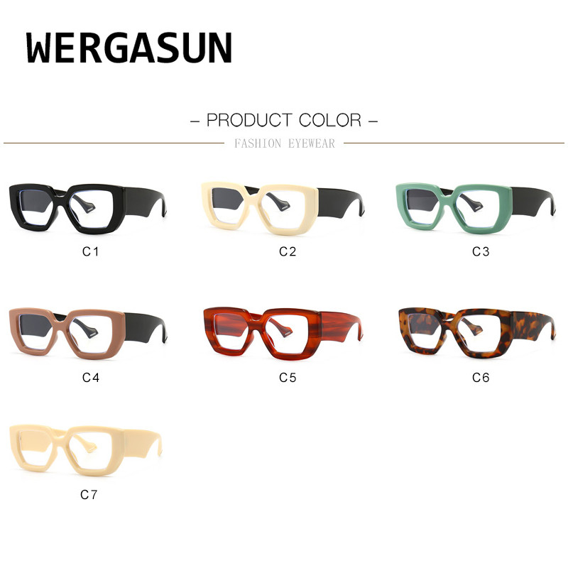 WERGASUN ženski četvrtasti mačkasti okviri za naočale za žene Dizajnerske marke Optičke naočale Modne naočale Računalne naočale