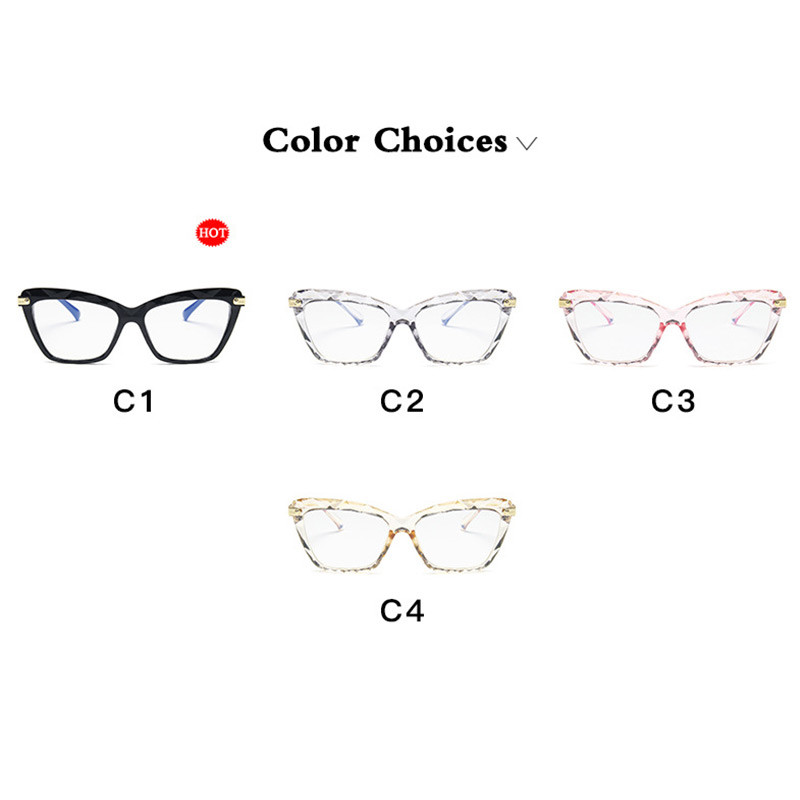 Σχεδιαστής μόδας Πολυγωνικά κομμένα γυαλιά Σκελετός Υπερελαφρύ γυαλιά υπολογιστή με αντιμπλε φως Επίπεδος καθρέφτης Γυναικεία Ins