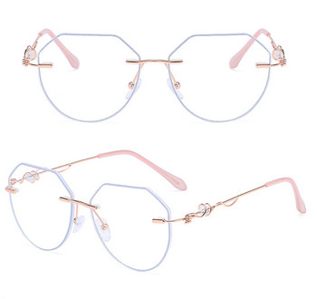 Дамски нови модни кристални анти Blu Ray ултралеки извънгабаритни очила с рамки за очила
