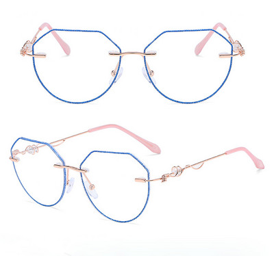 Дамски нови модни кристални анти Blu Ray ултралеки извънгабаритни очила с рамки за очила