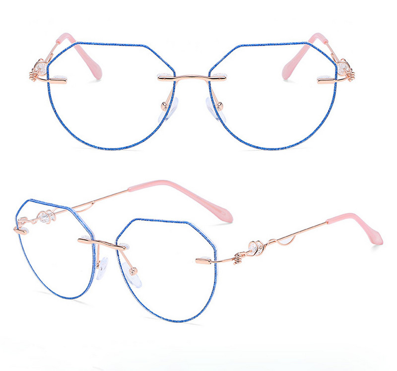 Дамски нови модни кристални анти Blu Ray ултралеки извънгабаритни очила с рамки за очила