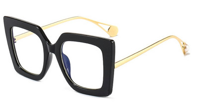 Dekoratyviniai akiniai vintažiniai moteriški kvadratiniai metaliniai skaidrūs akinių rėmeliai, moteriški nauji mados akiniai, skaidrūs moteriški akiniai