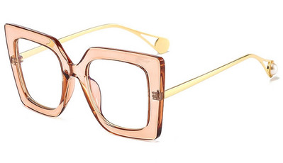 Dekoratyviniai akiniai vintažiniai moteriški kvadratiniai metaliniai skaidrūs akinių rėmeliai, moteriški nauji mados akiniai, skaidrūs moteriški akiniai