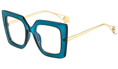 Dekoratyviniai akiniai vintažiniai moteriški kvadratiniai metaliniai skaidrūs akinių rėmeliai, moteriški nauji mados akiniai, skaidrūs moteriški akiniai