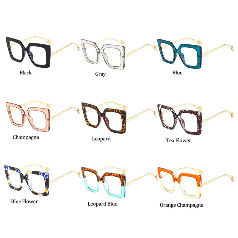 Dekoratyviniai akiniai vintažiniai moteriški kvadratiniai metaliniai skaidrūs akinių rėmeliai, moteriški nauji mados akiniai, skaidrūs moteriški akiniai