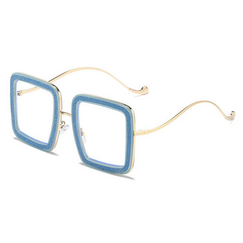 Извънгабаритни рамки за очила Дамски луксозен дизайн Модни кристални очила Прозрачни стъкла Диамантени рамки Дамски очила