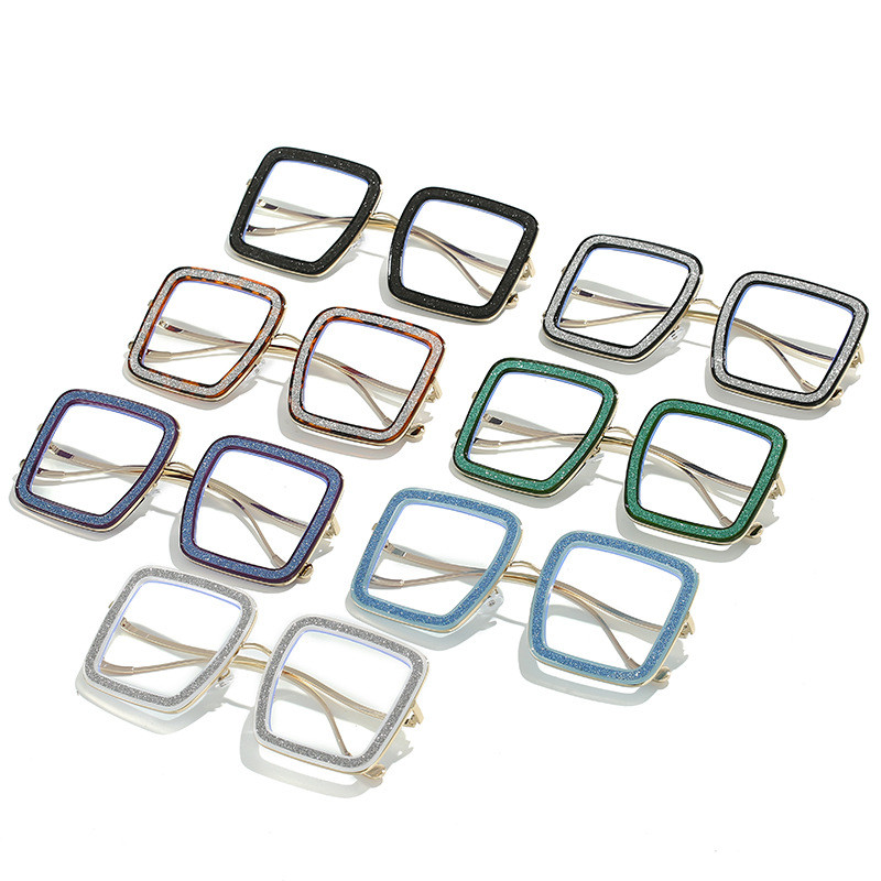 Preveliki okviri za naočale Ženski luksuzni dizajn Modne naočale s kristalima Prozirne leće Naočale s dijamantnim okvirom Ženske