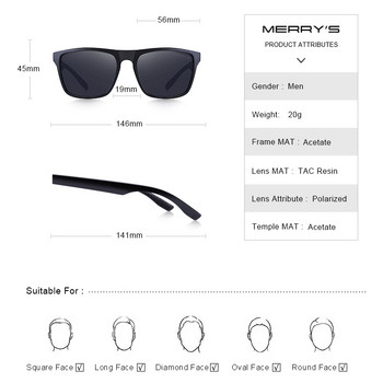 MERRYS DESIGN Мъжки HD поляризирани слънчеви очила Мъжки шофиращи Spuare Shades Класически слънчеви очила за мъже UV400 S3005
