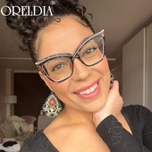 Prevelike mačkaste naočale za računalo Ženske okvire za naočale protiv plave svjetlosti Vintage naočale s cvjetnim printom Optičke naočale