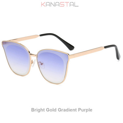 Ženske UV400 polarizirane sunčane naočale s gradijentom, modne sunčane naočale protiv odsjaja, metalni mačkasti okvir za naočale, naočale za kampiranje, zabave, putovanja