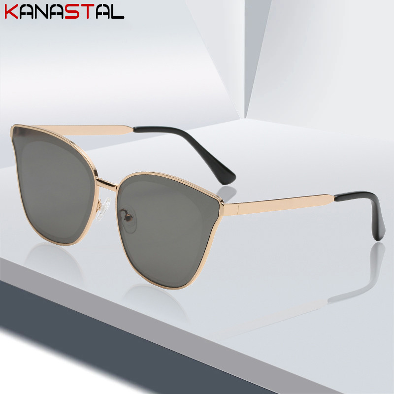 Ženske UV400 polarizirane sunčane naočale s gradijentom, modne sunčane naočale protiv odsjaja, metalni mačkasti okvir za naočale, naočale za kampiranje, zabave, putovanja